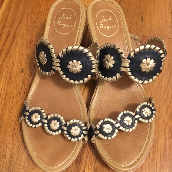 Jack Rogers Shoes - Navy Jack Rogers Wedges